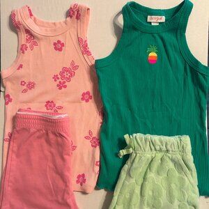 2 Sets of Girls Tank and matching shorts-Gently worn-Size